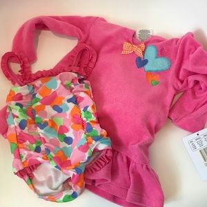 Bathing Suit and Terry Cover Up